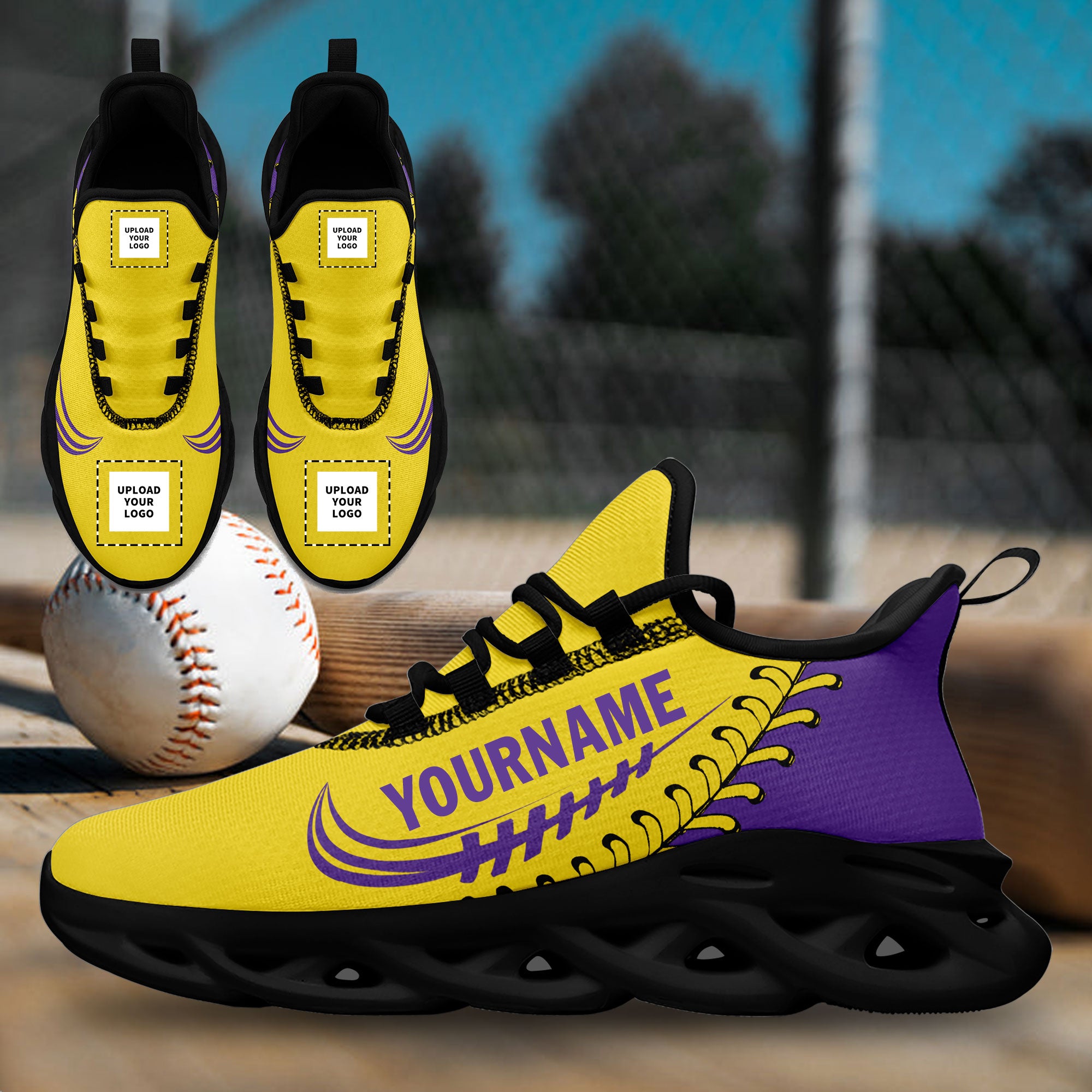 Custom Yellow Jersey MaxSoul Shoes and Hat Combo Offer Personalized ZH-bd0b00e0-a9