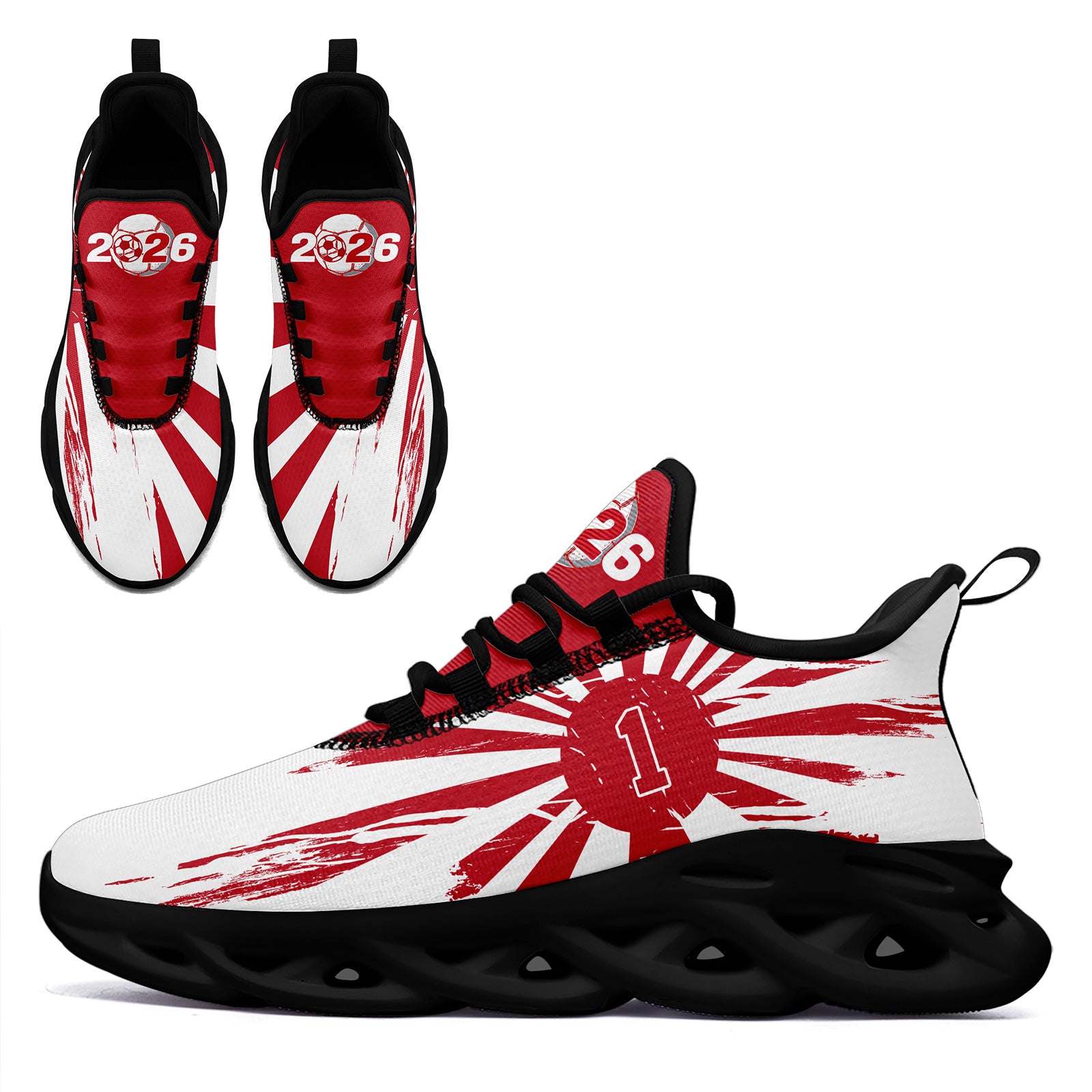 Custom 2026 World Cup Japan Sneakers DIY Country Flag Running Shoes Lightweight Sport Shoes Gift for Football Fans Personalized Team Name and Logo FN003-F023083-6