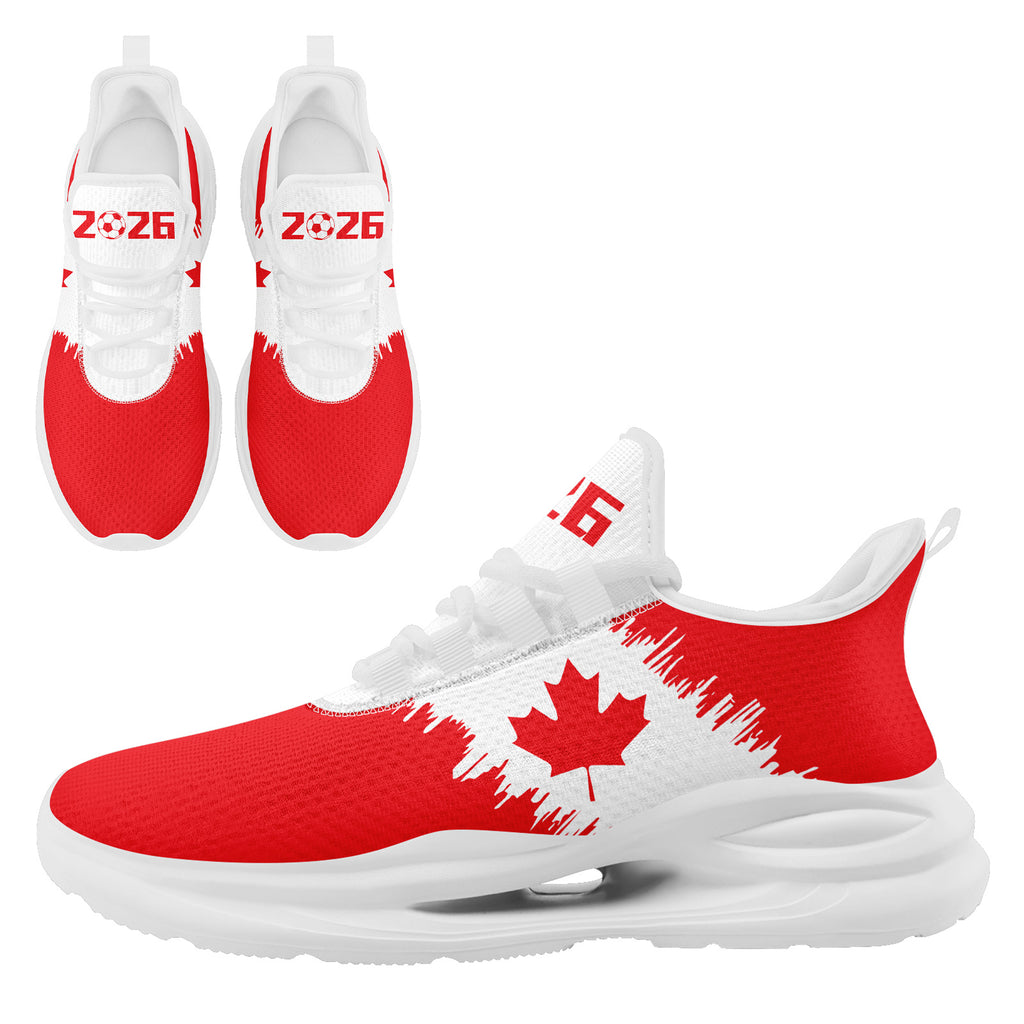Custom 2026 World Cup Canada Sneakers DIY Country Flag Running Shoes Lightweight Sport Shoes Gift for Football Fans Personalized Team Name and Logo FN079-F023063-1