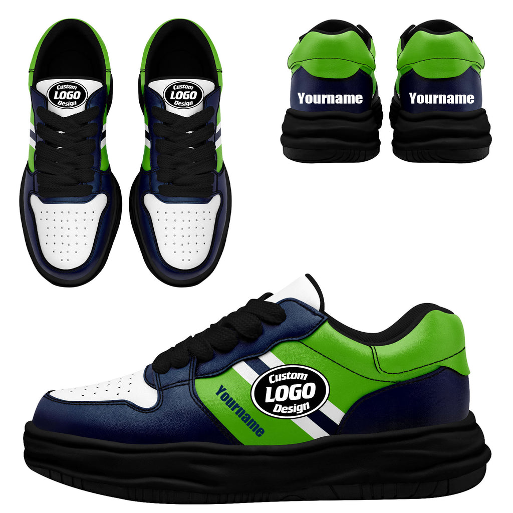 Custom Blue Green Seattle Shoes Personalized Sneaker FN032-D020389-27