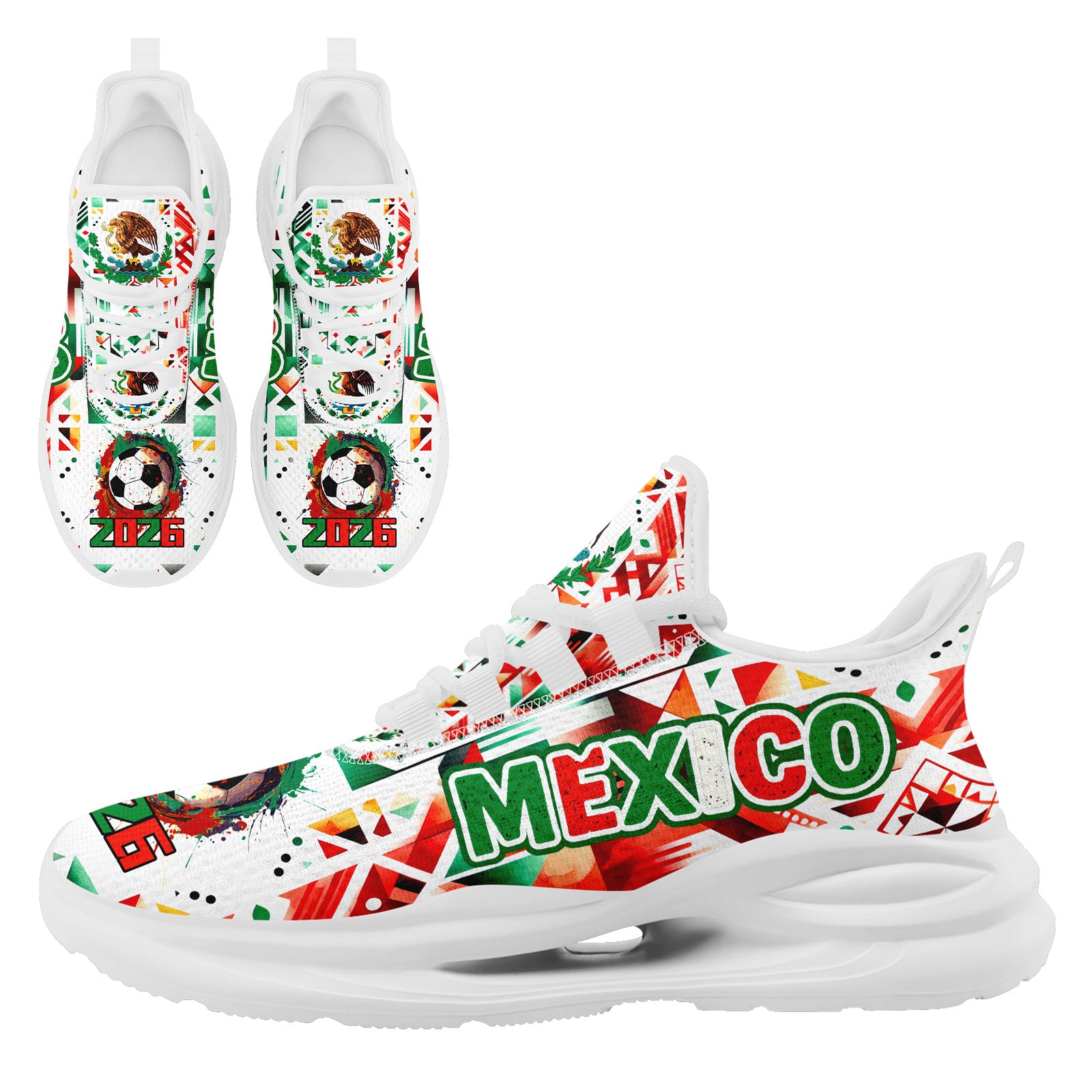 Custom 2026 World Cup Mexico Sneakers DIY Country Flag Running Shoes Lightweight Sport Shoes Gift for Football Fans Personalized Team Name and Logo FN079-F023046-5
