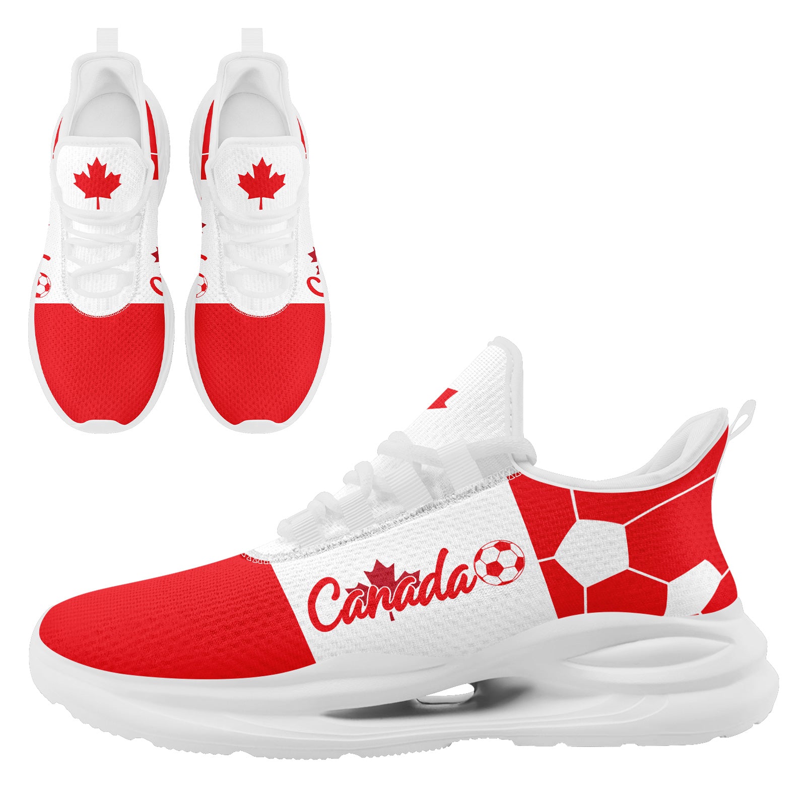 Custom 2026 World Cup Canada Sneakers DIY Country Flag Running Shoes Lightweight Sport Shoes Gift for Football Fans Personalized Team Name and Logo FN079-F023063-2