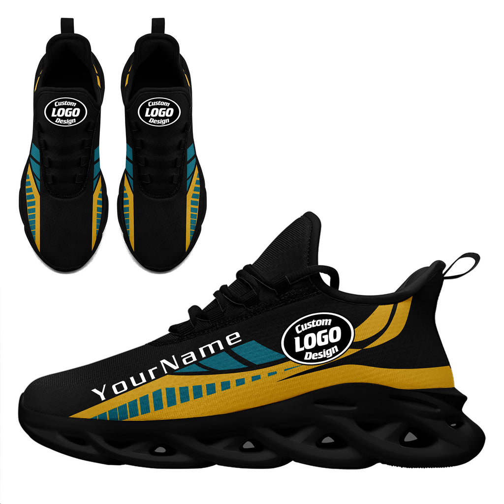 Custom Black Yellow Jacksonville Maxsoul Shoes Personalized Sneaker FN003-D020325-16
