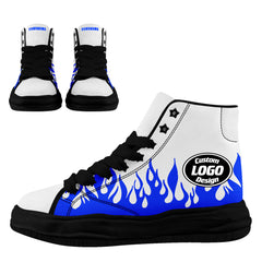 Custom White Blue Indianapolis Firesoul Shoes Personalized Sneaker FN039-D020272-14