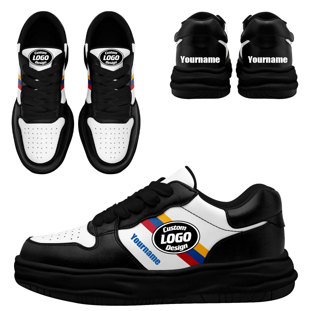 Custom Black White Pittsburgh Shoes Personalized Sneaker FN032-D020389-30