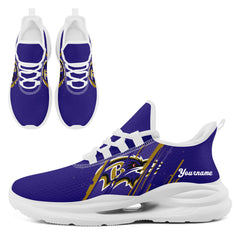 Custom Baltimore Personalized Team NFL Fan Gear Sneakers – Unisex Gameday Athletic Shoes Custom Team Name Sports Runners FN079-E020219-2