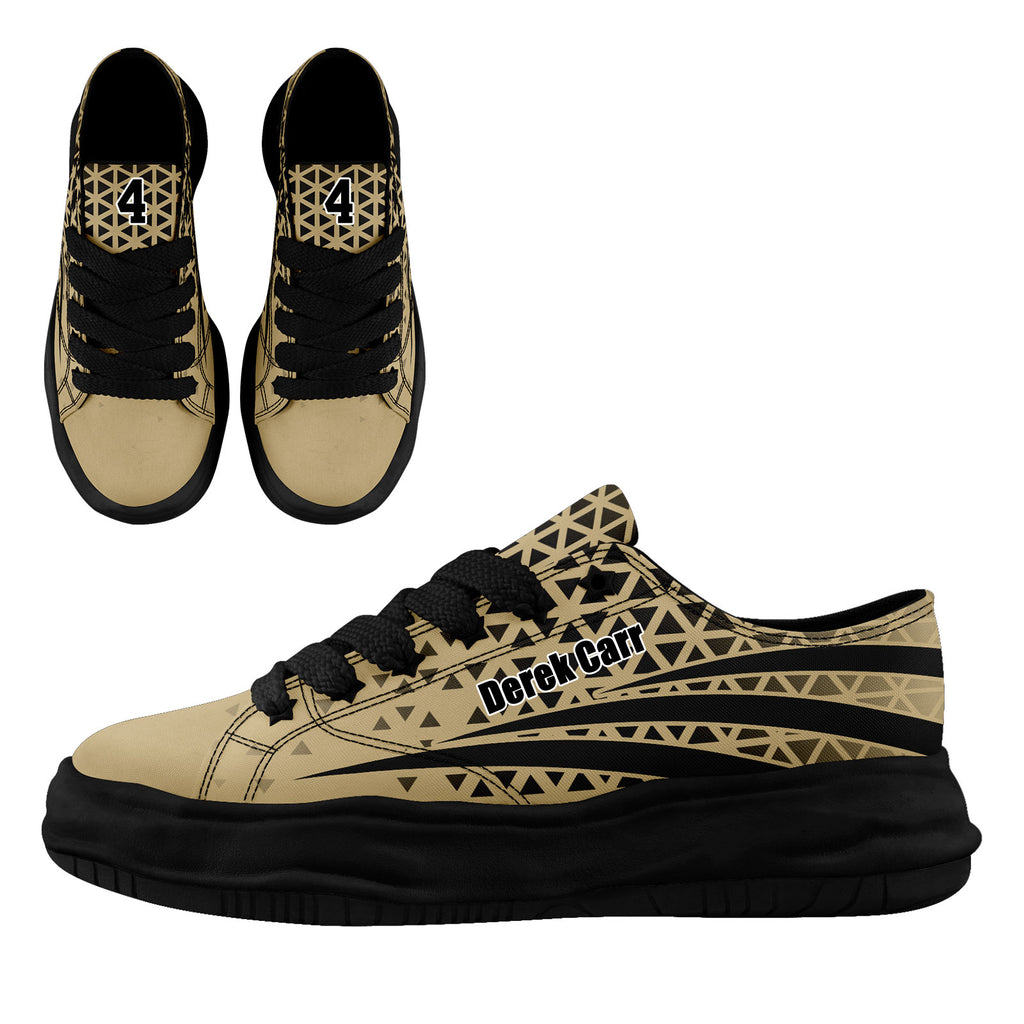 Custom Beige Black Louisiana Football Jersey and Sports Shoes Combo Offer Personalized Combo ZH-D023031-19