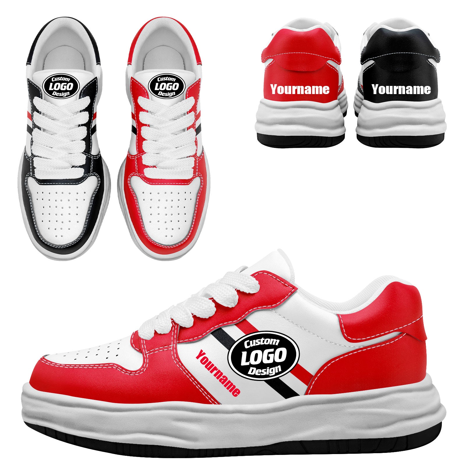 Custom Red Blue Houston Shoes Personalized Sneaker FN032-D020389-12