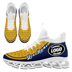 Custom Navy Yellow Maxsoul Shoes Personalized Sneaker FN030XD-D020388-13