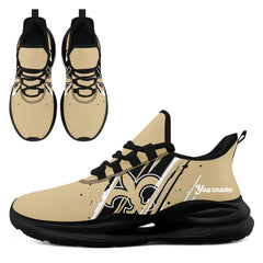 Custom New Orleans Personalized Team NFL Fan Gear Sneakers – Unisex Gameday Athletic Shoes Custom Team Name Sports Runners FN079-E020219-19