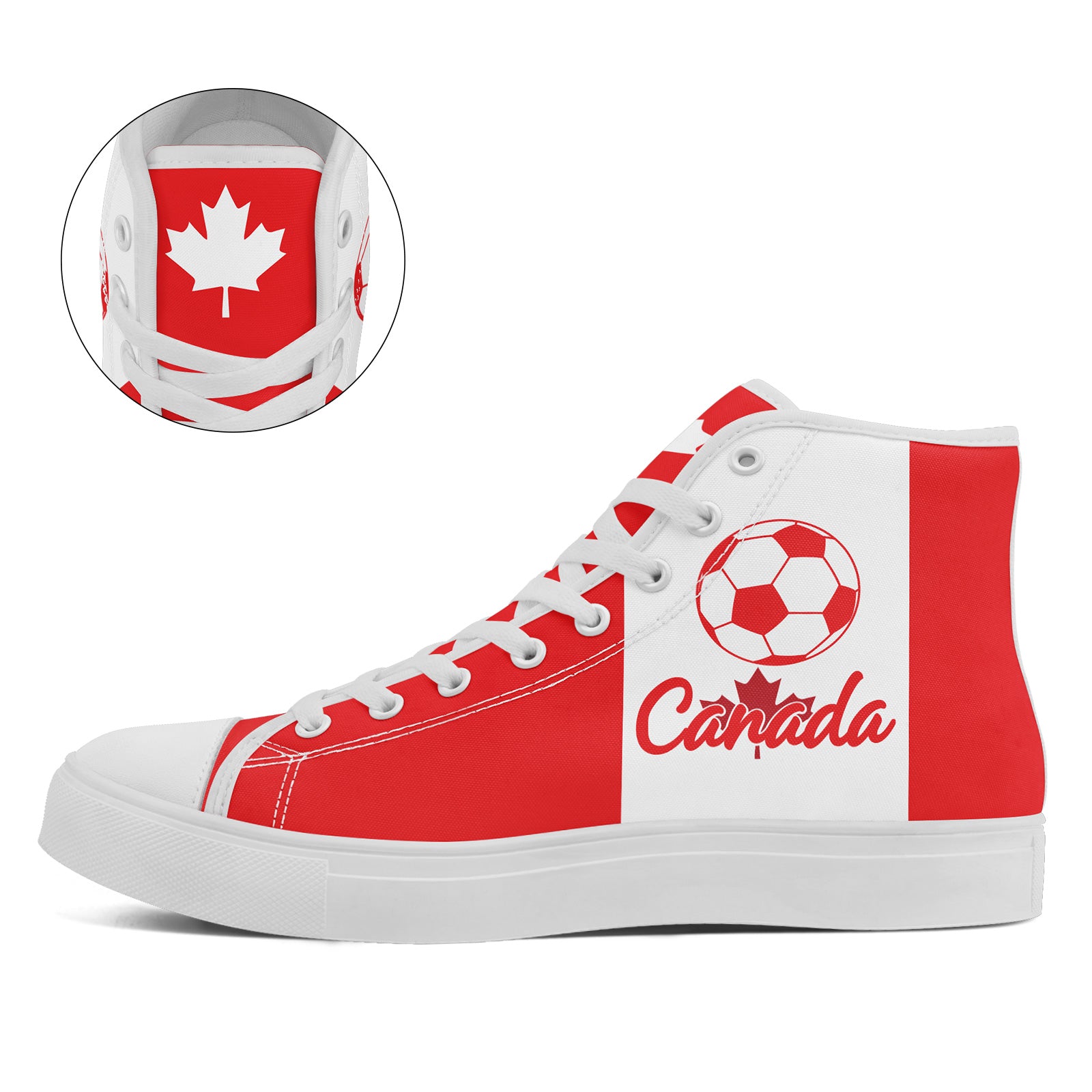Custom 2026 World Cup Canada Sneakers DIY Country Flag Running Shoes Lightweight Sport Shoes Gift for Football Fans Personalized Team Name and Logo FN024-F023064-2