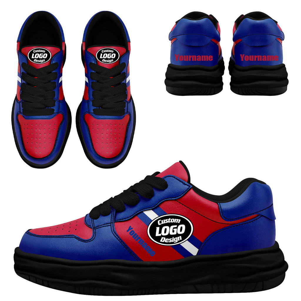 Custom Red Blue Buffalo Shoes Personalized Sneaker FN032-D020389-4