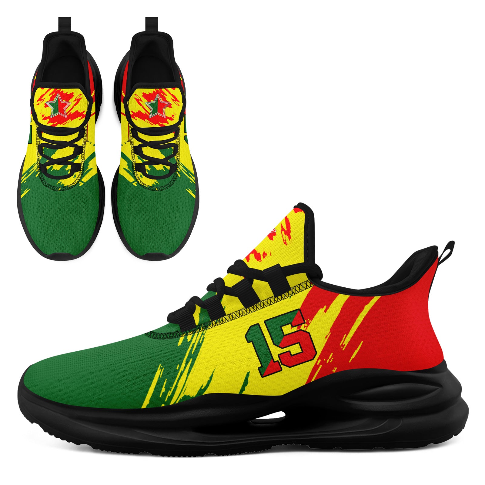 Custom 2026 World Cup Portugal Sneakers DIY Country Flag Running Shoes Lightweight Sport Shoes Gift for Football Fans Personalized Team Name and Logo FN079-F023086-1