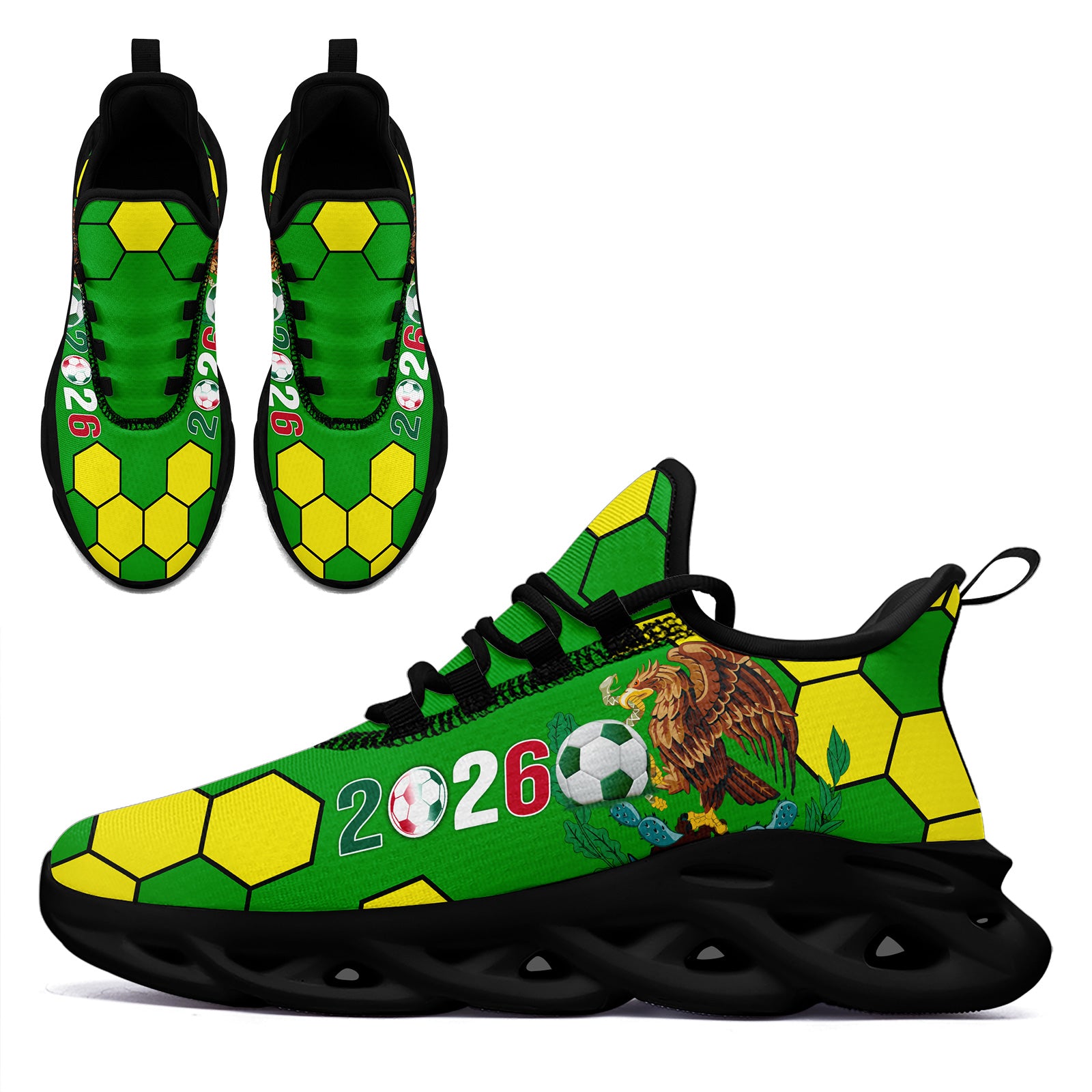 Custom 2026 World Cup Mexico Sneakers DIY Country Flag Running Shoes Lightweight Sport Shoes Gift for Football Fans Personalized Team Name and Logo FN003-F023075-3