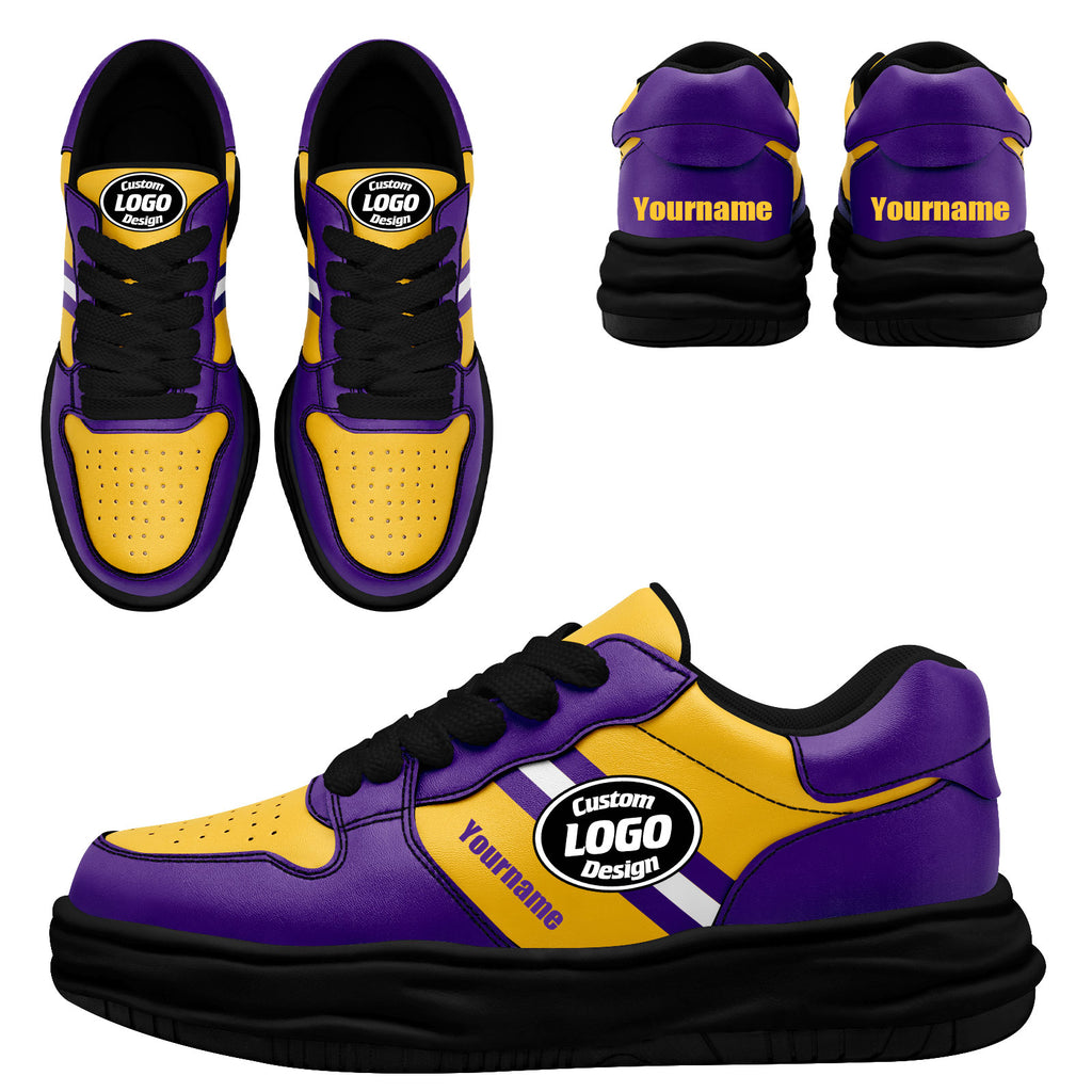 Custom Purple Yellow Minnesota Shoes Personalized Sneaker FN032-D020389-17