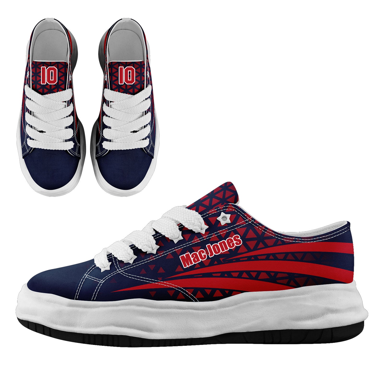 Custom Blue White Massachusetts Football Jersey and Sports Shoes Combo Offer Personalized Combo ZH-D023031-26