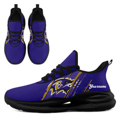 Custom Baltimore Personalized Team NFL Fan Gear Sneakers – Unisex Gameday Athletic Shoes Custom Team Name Sports Runners FN079-E020219-2
