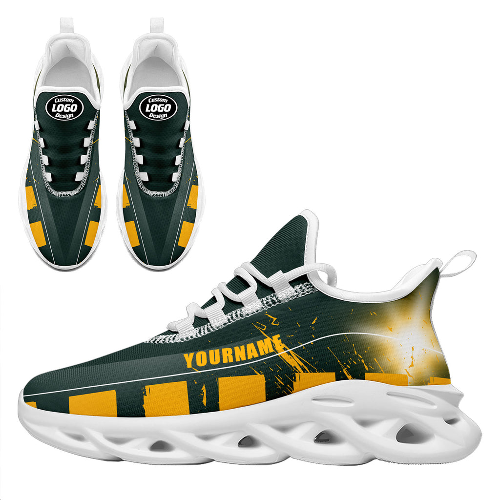 Custom Green Yellow Green Bay MaxSoul Shoes and Hat Combo Offer Personalized Combo ZH-D020264-13