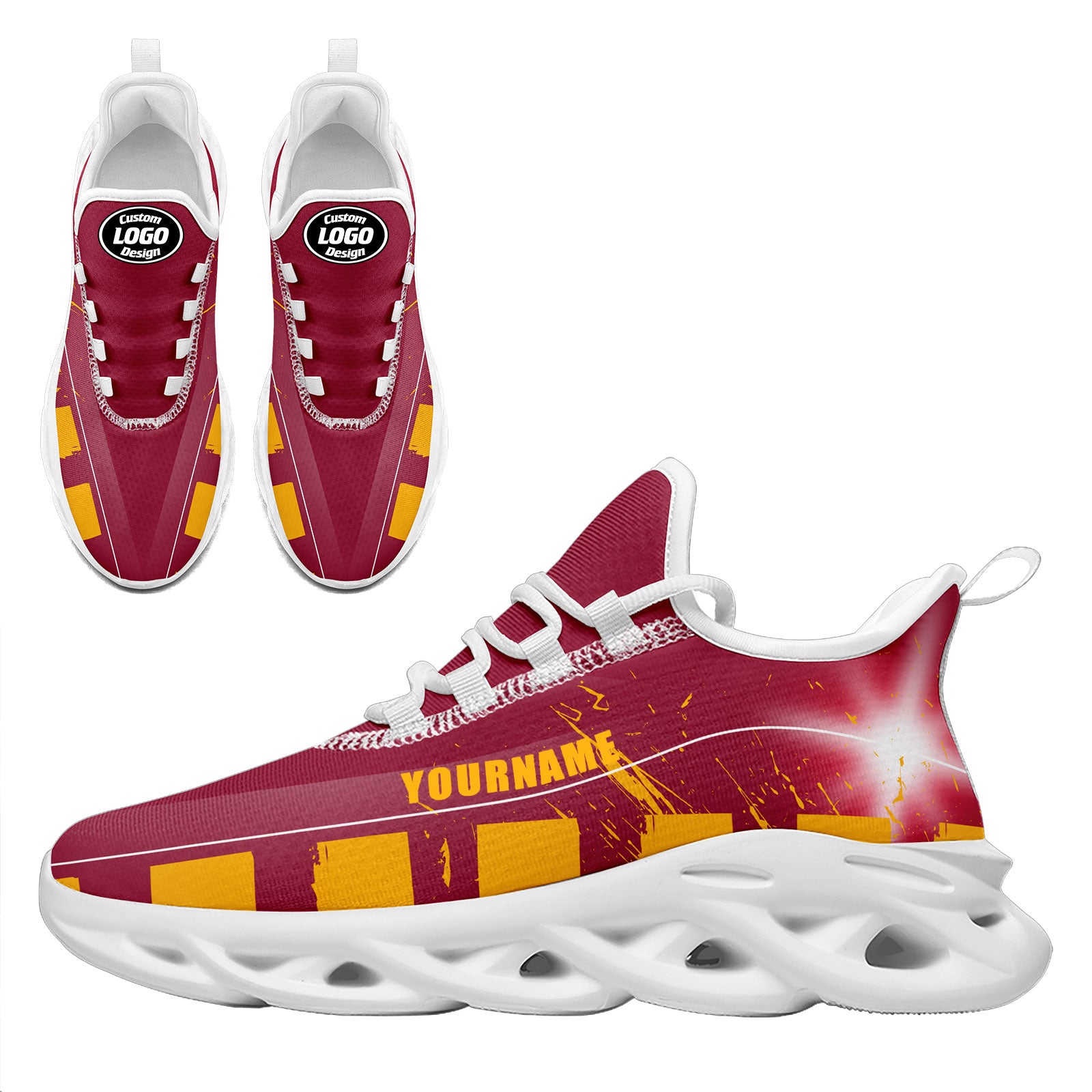 Custom Red Yellow Arizona MaxSoul Shoes and Hat Combo Offer Personalized Combo ZH-D020264-1