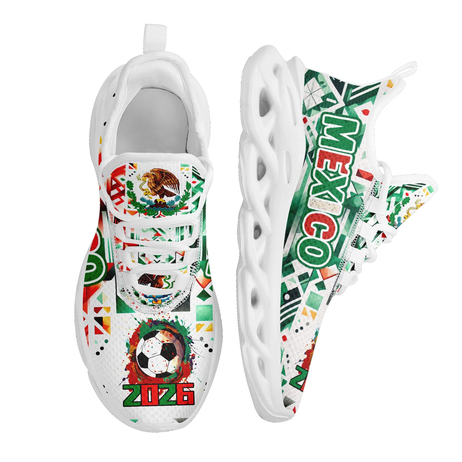 Custom 2026 World Cup Mexico Sneakers DIY Country Flag Running Shoes Lightweight Sport Shoes Gift for Football Fans Personalized Team Name and Logo FN003-F023045-5