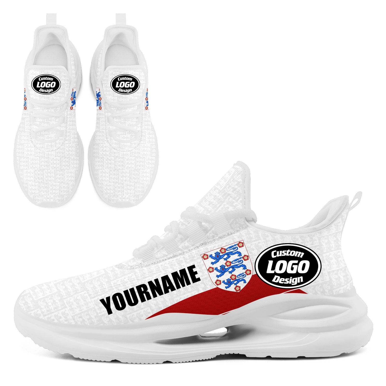 Custom England 2026 World Cup High Quality Soccer Stadium Version Jersey Sneakers Sports Shoes and Hat Combo Offer Personalized Team Name and Logo ZH-F025133-3