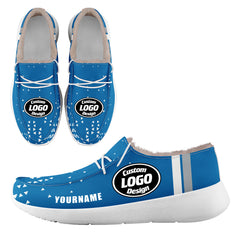 Custom Blue White Detroit Shoes Personalized Sneaker FN042-D020279-11