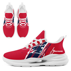 Custom New England Personalized Team NFL Fan Gear Sneakers – Unisex Gameday Athletic Shoes Custom Team Name Sports Runners FN079-E020219-26