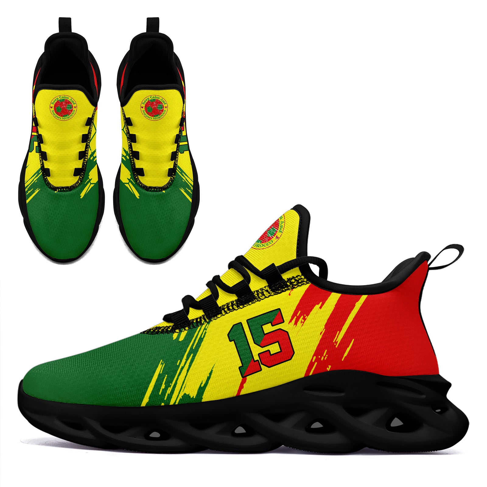 Custom 2026 World Cup Portugal Sneakers DIY Country Flag Running Shoes Lightweight Sport Shoes Gift for Football Fans Personalized Team Name and Logo FN003-F023081-1