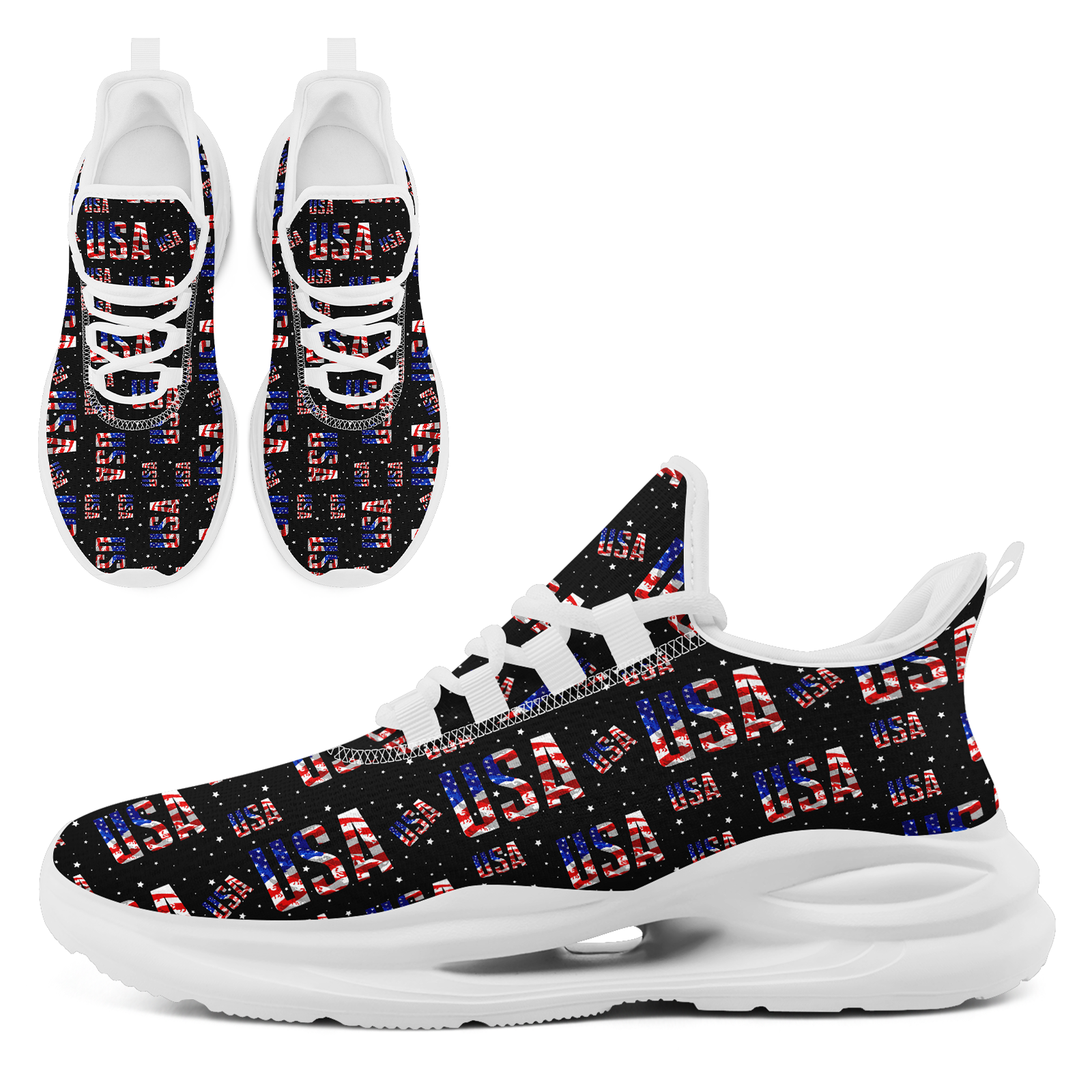 Custom United States 2026 World Cup Sneakers DIY Country Flag Running Shoes Lightweight Sport Shoes Gift for Football Fans Personalized Team Name and Logo FN079-F018033-5