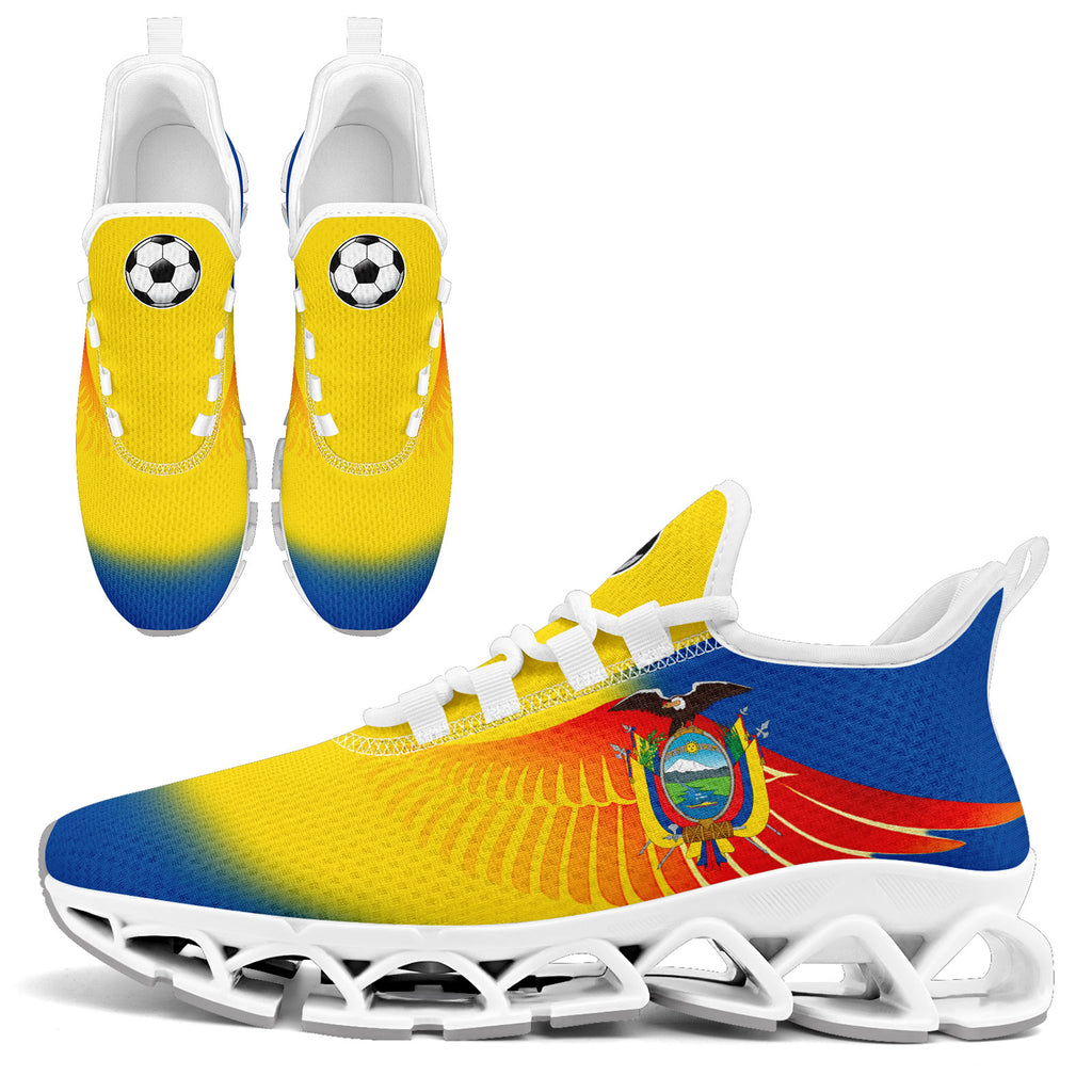Custom Ecuador 2026 World Cup Sneakers DIY Country Flag Running Shoes Lightweight Sport Shoes Gift for Football Fans Personalized Team Name and Logo FN003XD-F009092-2