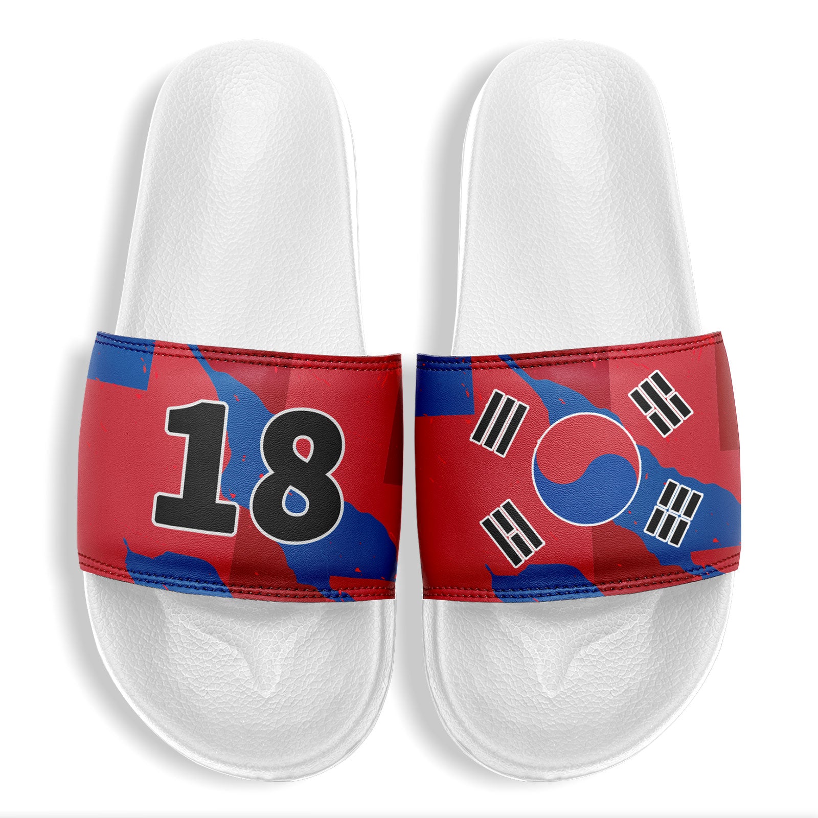 Custom South Korea 2026 World Cup Sneakers DIY Country Flag Running Shoes Lightweight Sport Shoes Gift for Football Fans Personalized Team Name and Logo FN056-F009108-1
