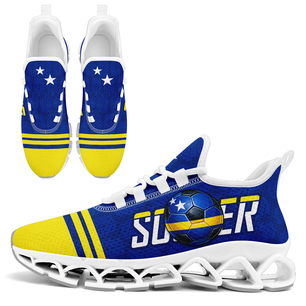 Custom Curaçao 2026 World Cup Sneakers DIY Country Flag Running Shoes Lightweight Sport Shoes Gift for Football Fans Personalized Team Name and Logo FN003XD-F009091-3