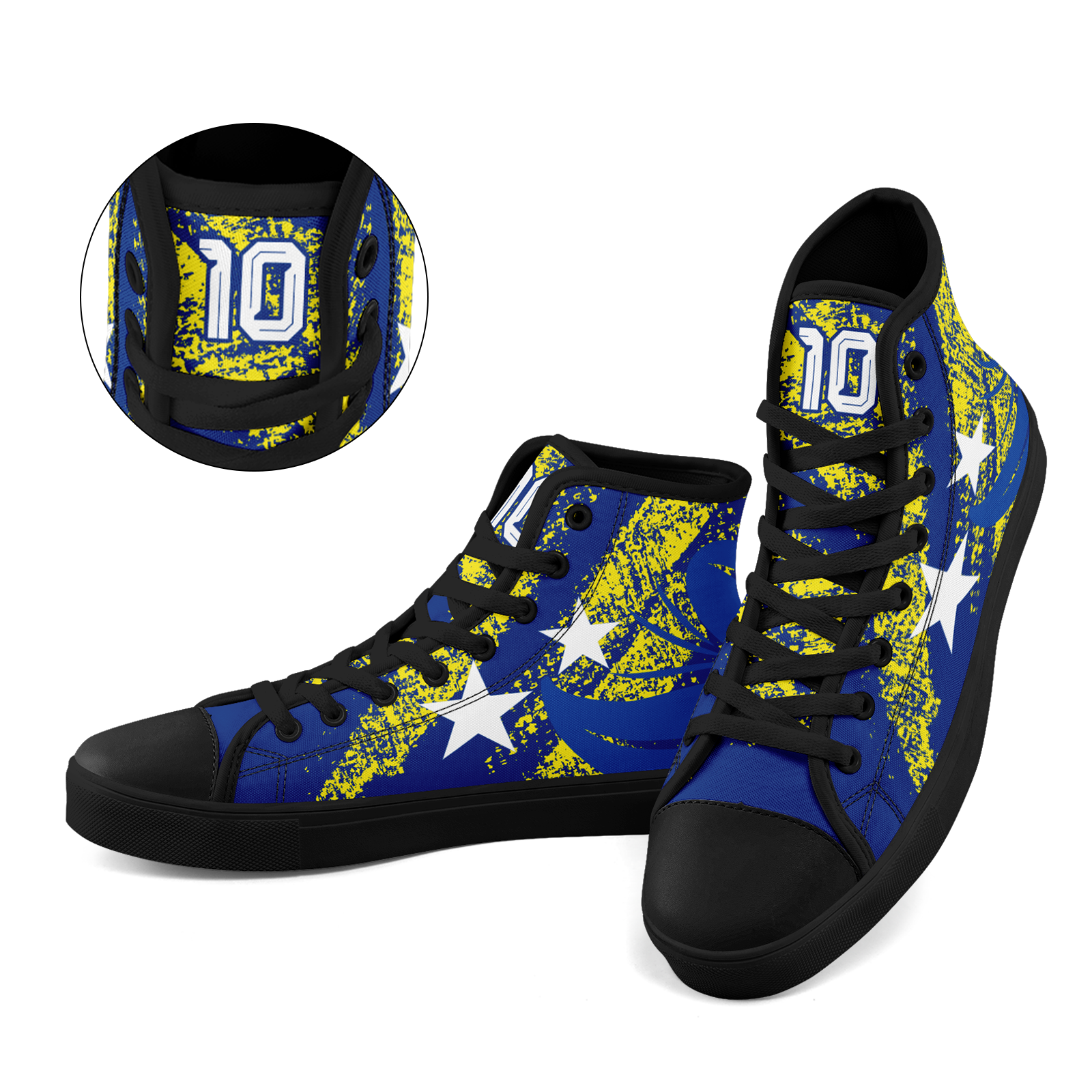 Custom Curaçao 2026 World Cup Sneakers DIY Country Flag Running Shoes Lightweight Sport Shoes Gift for Football Fans Personalized Team Name and Logo FN024-F009098-4