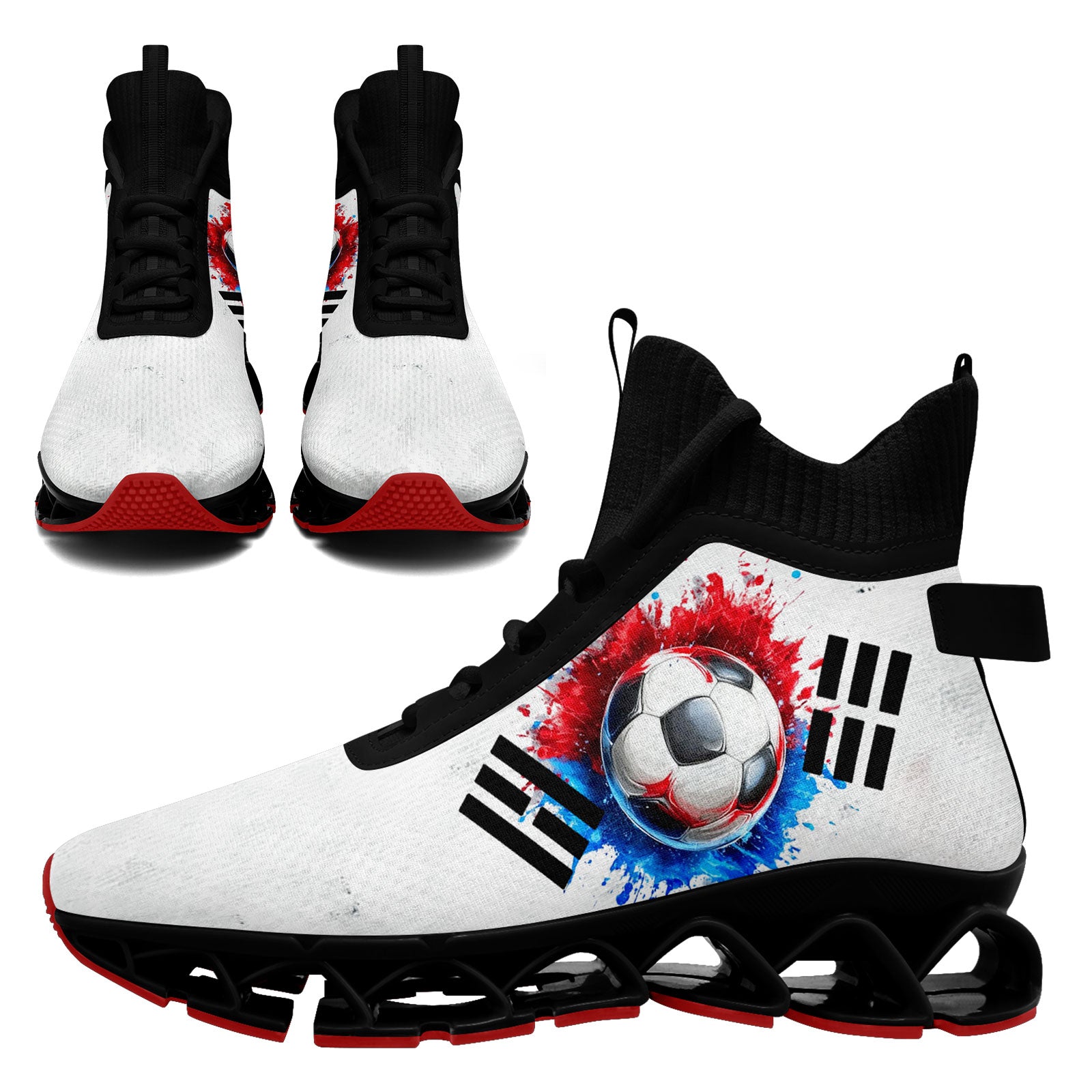 Custom South Korea 2026 World Cup Sneakers DIY Country Flag Running Shoes Lightweight Sport Shoes Gift for Football Fans Personalized Team Name and Logo FN029XD-F009084-2