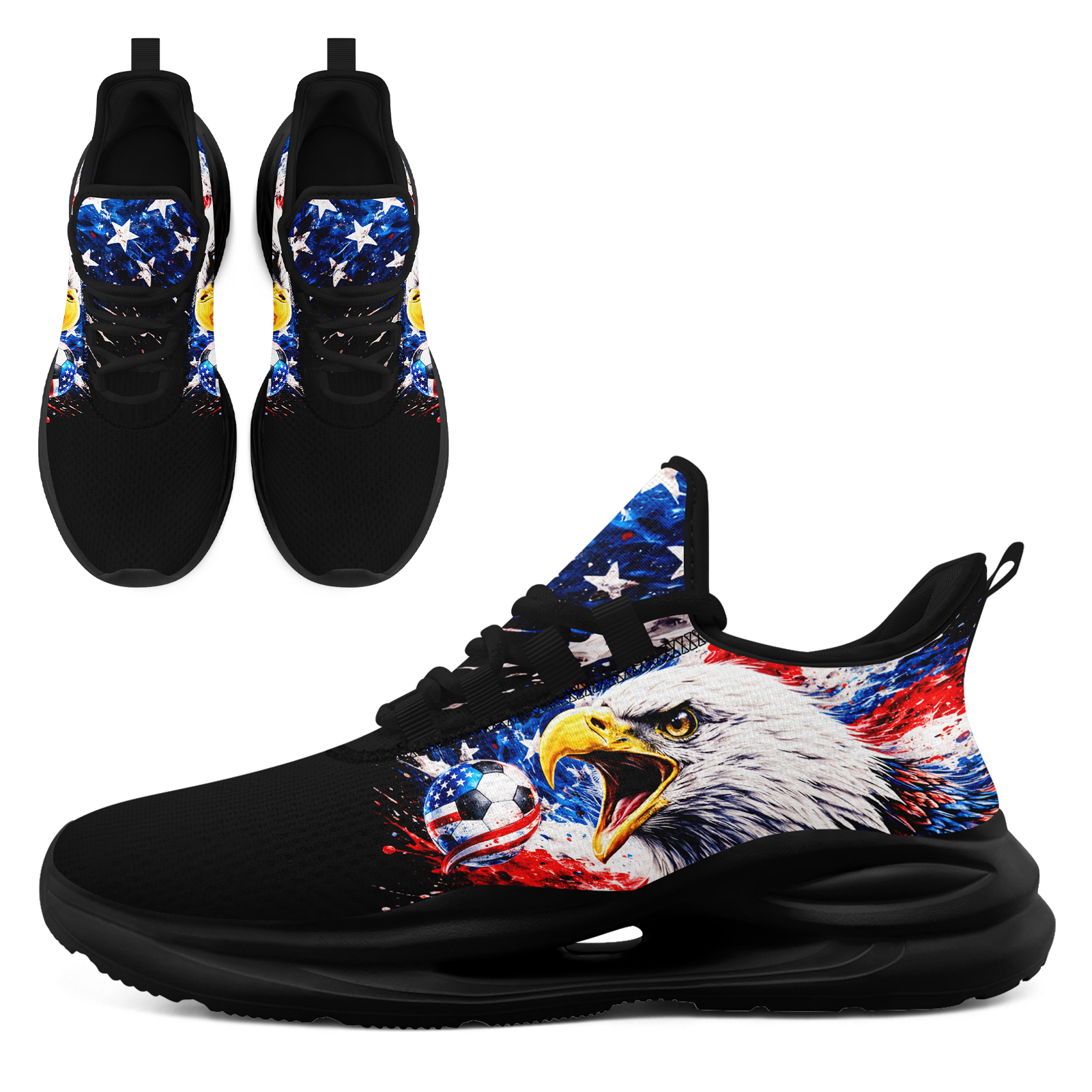 Custom United States 2026 World Cup Sneakers DIY Country Flag Running Shoes Lightweight Sport Shoes Gift for Football Fans Personalized Team Name and Logo FN079-F018033-3