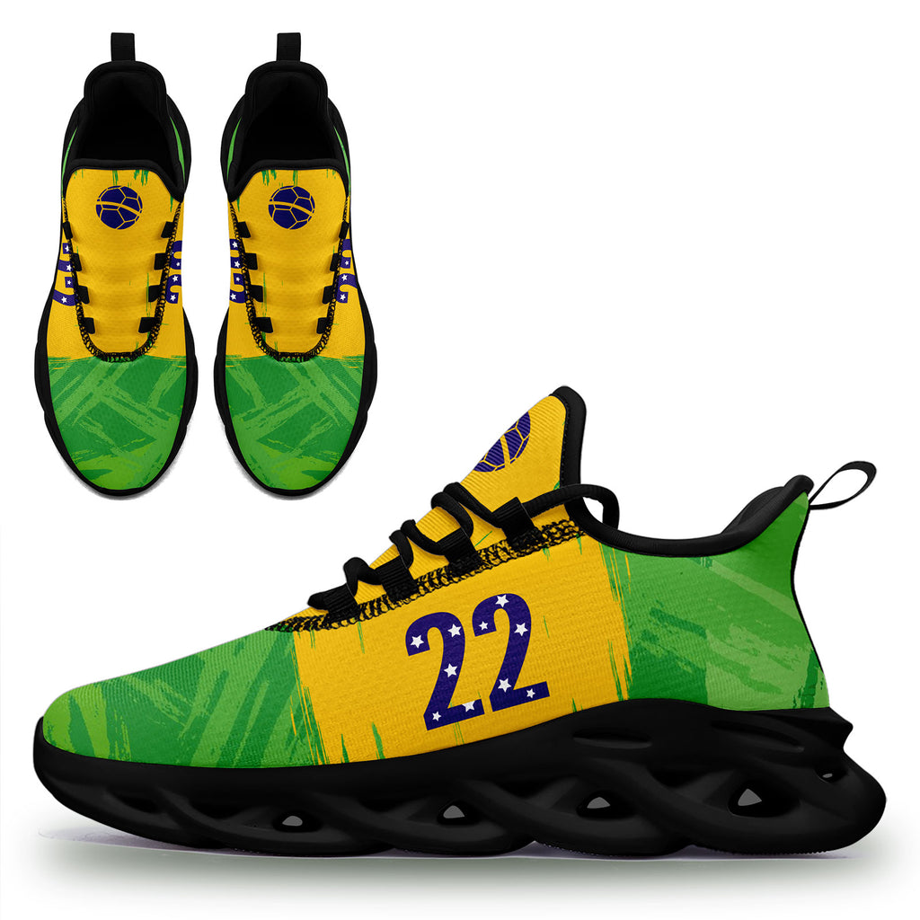 Custom 2026 World Cup Brazil Sneakers DIY Country Flag Running Shoes Lightweight Sport Shoes Gift for Football Fans Personalized Team Name and Logo FN003-F027077-9