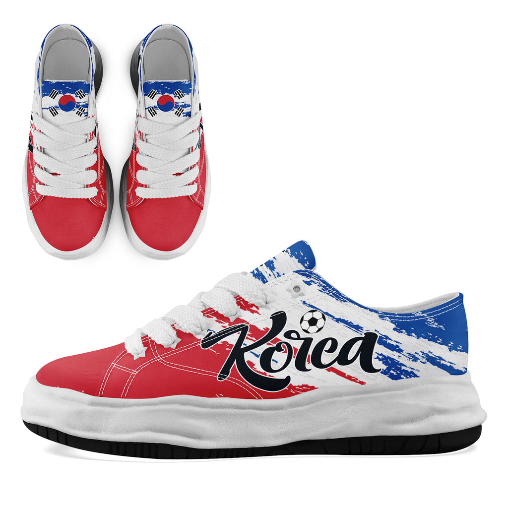 Custom South Korea 2026 World Cup Sneakers DIY Country Flag Running Shoes Lightweight Sport Shoes Gift for Football Fans Personalized Team Name and Logo FN038-F009095-2