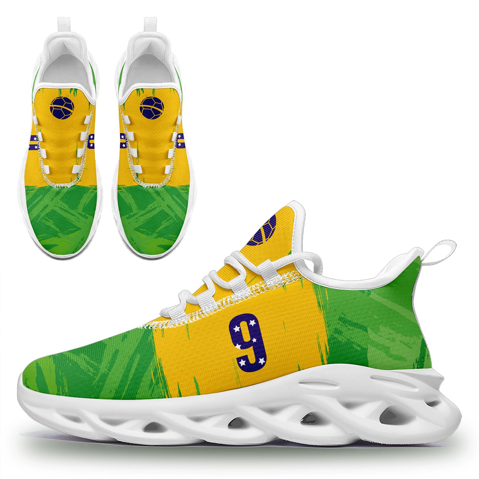 Custom 2026 World Cup Brazil Sneakers DIY Country Flag Running Shoes Lightweight Sport Shoes Gift for Football Fans Personalized Team Name and Logo FN003-F027077-5