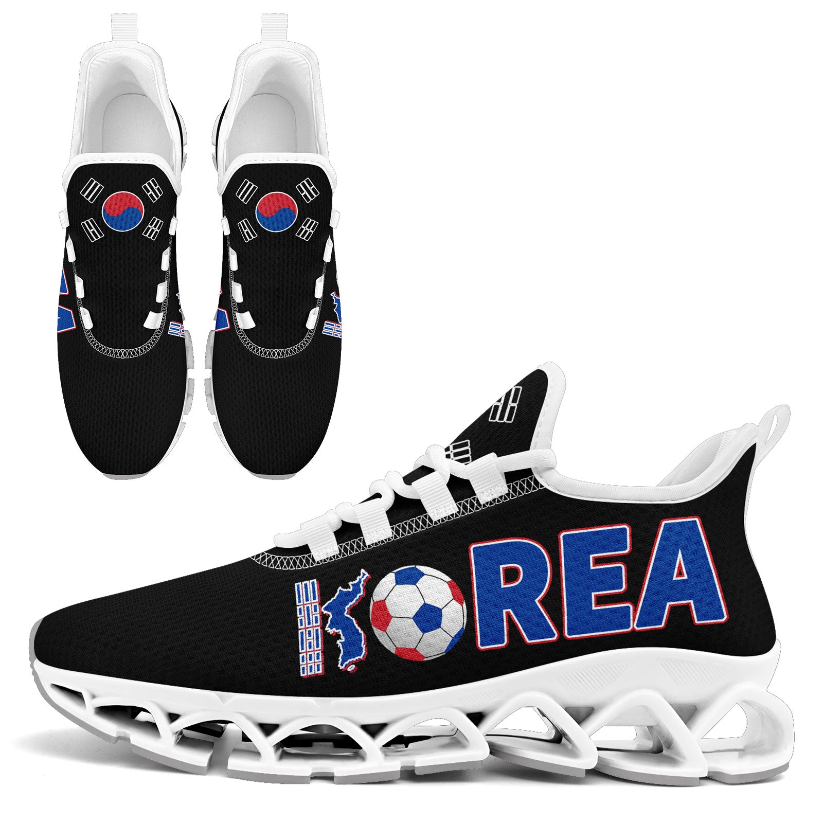 Custom South Korea 2026 World Cup Sneakers DIY Country Flag Running Shoes Lightweight Sport Shoes Gift for Football Fans Personalized Team Name and Logo FN003XD-F009063-2