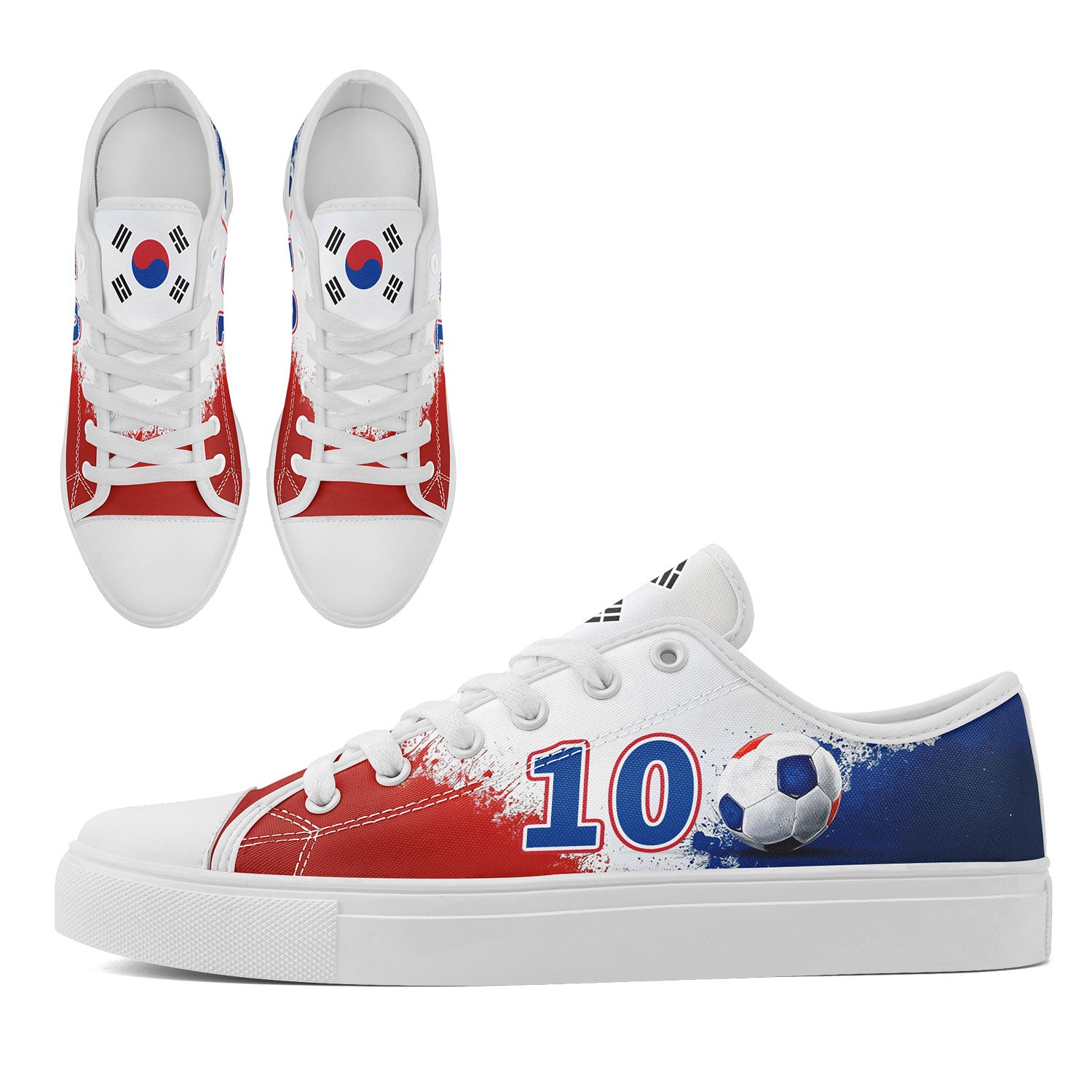 Custom South Korea 2026 World Cup Sneakers DIY Country Flag Running Shoes Lightweight Sport Shoes Gift for Football Fans Personalized Team Name and Logo FN027-F009081-4