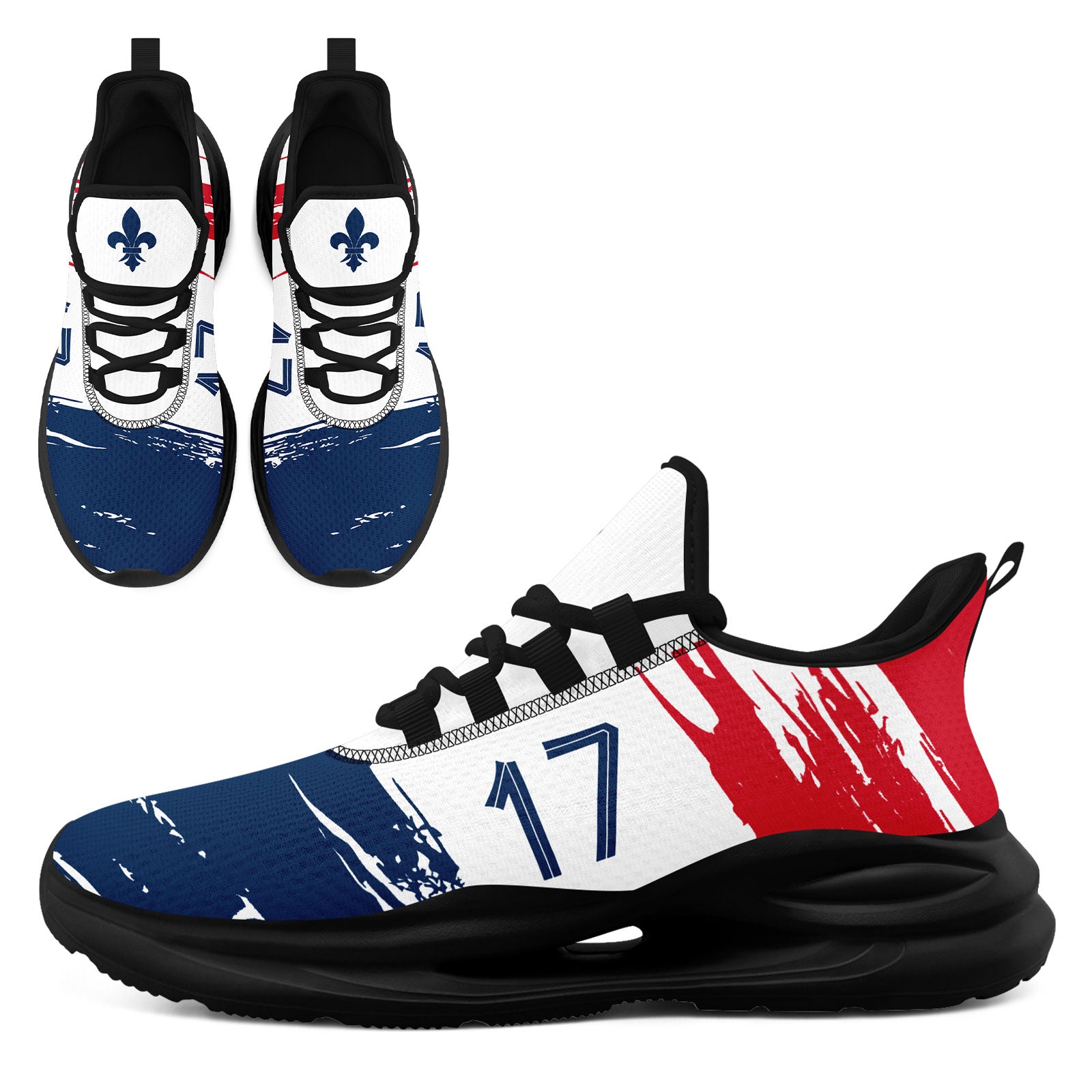 Custom France 2026 World Cup Sneakers DIY Country Flag Running Shoes Lightweight Sport Shoes Gift for Football Fans Personalized Team Name and Logo FN079-F020045-11