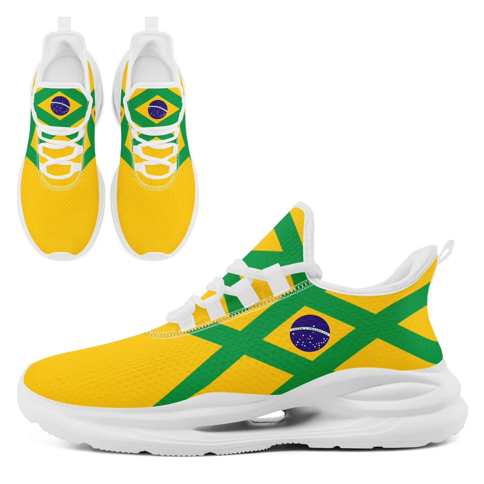 Custom 2026 World Cup Brazil Sneakers DIY Country Flag Running Shoes Lightweight Sport Shoes Gift for Football Fans Personalized Team Name and Logo FN079-F027049-4