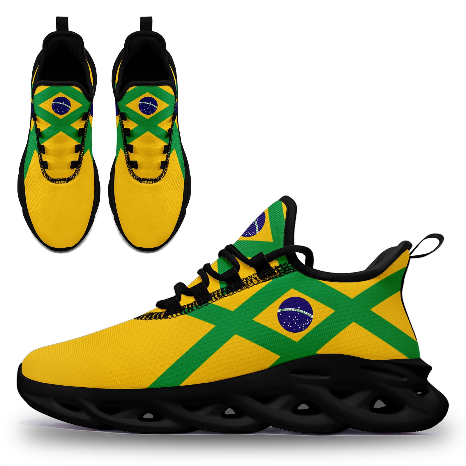 Custom 2026 World Cup Brazil Sneakers DIY Country Flag Running Shoes Lightweight Sport Shoes Gift for Football Fans Personalized Team Name and Logo FN003-F027045-4