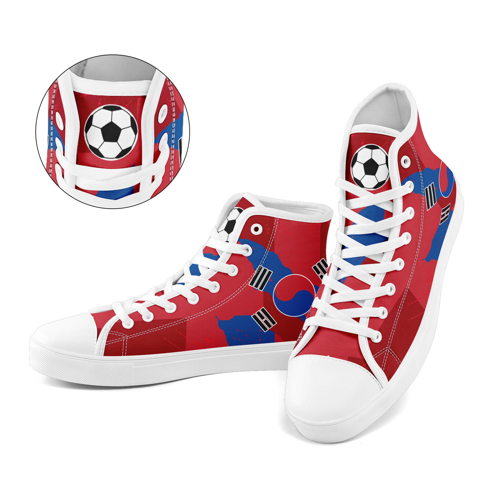 Custom South Korea 2026 World Cup Sneakers DIY Country Flag Running Shoes Lightweight Sport Shoes Gift for Football Fans Personalized Team Name and Logo FN024-F009070-1