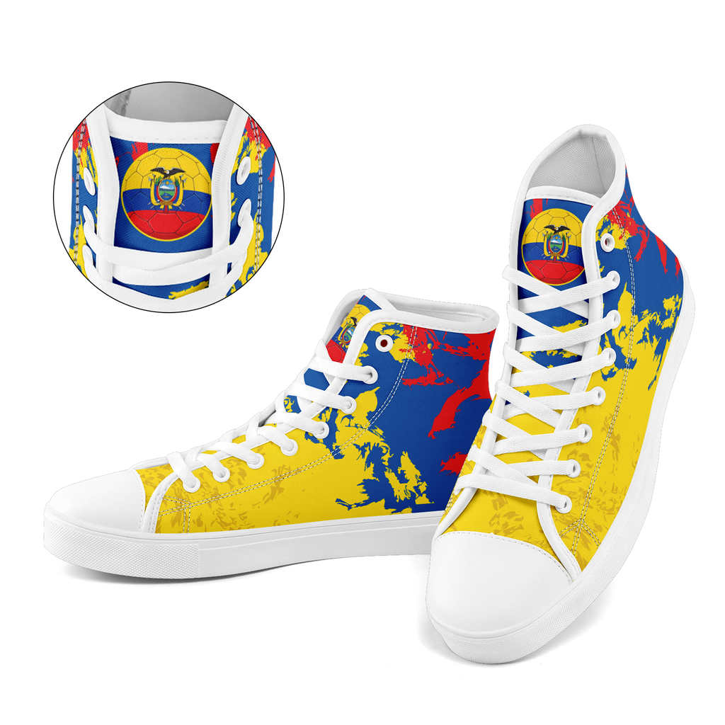 Custom Ecuador 2026 World Cup Sneakers DIY Country Flag Running Shoes Lightweight Sport Shoes Gift for Football Fans Personalized Team Name and Logo FN024-F009099-1