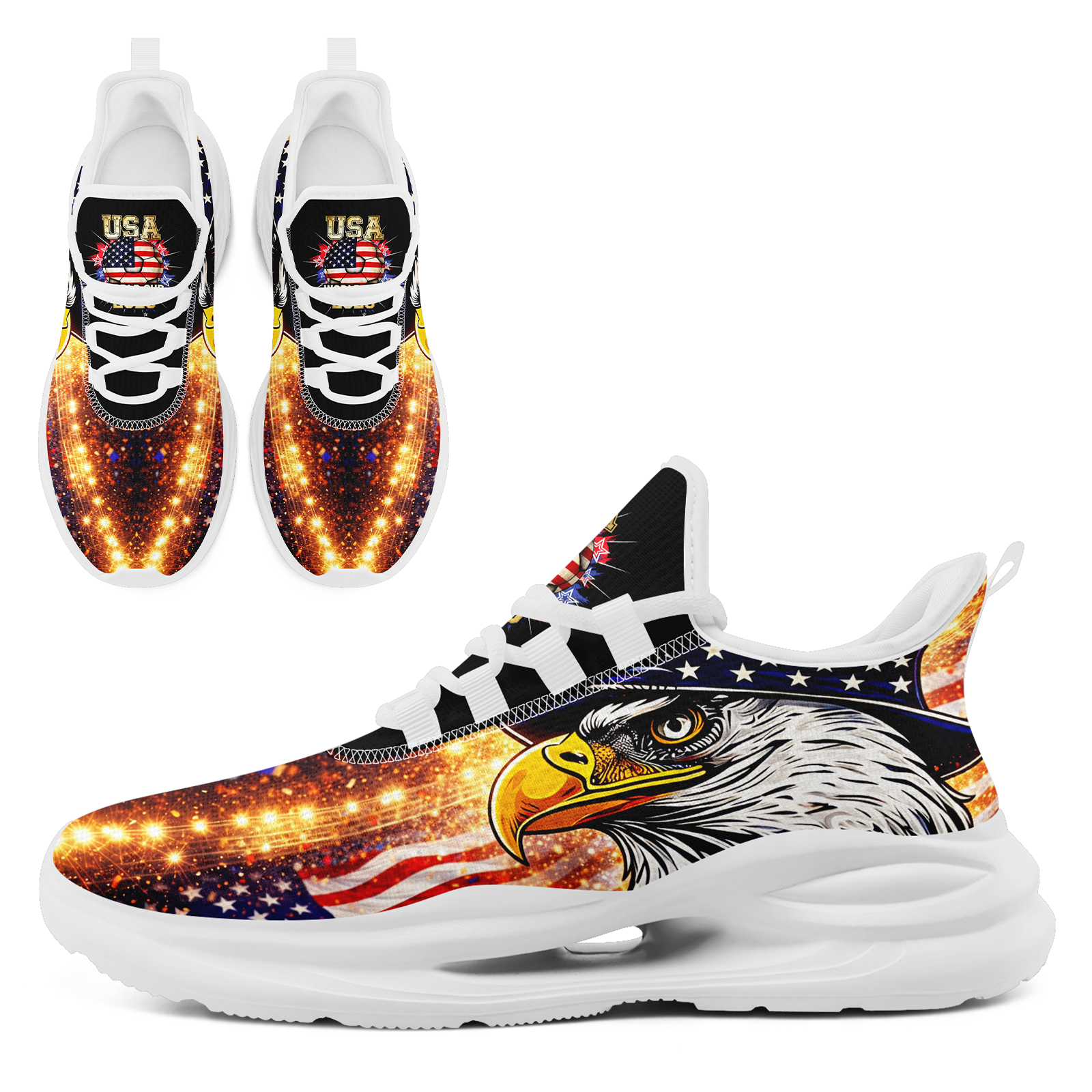 Custom United States 2026 World Cup Sneakers DIY Country Flag Running Shoes Lightweight Sport Shoes Gift for Football Fans Personalized Team Name and Logo FN079-F018033-1