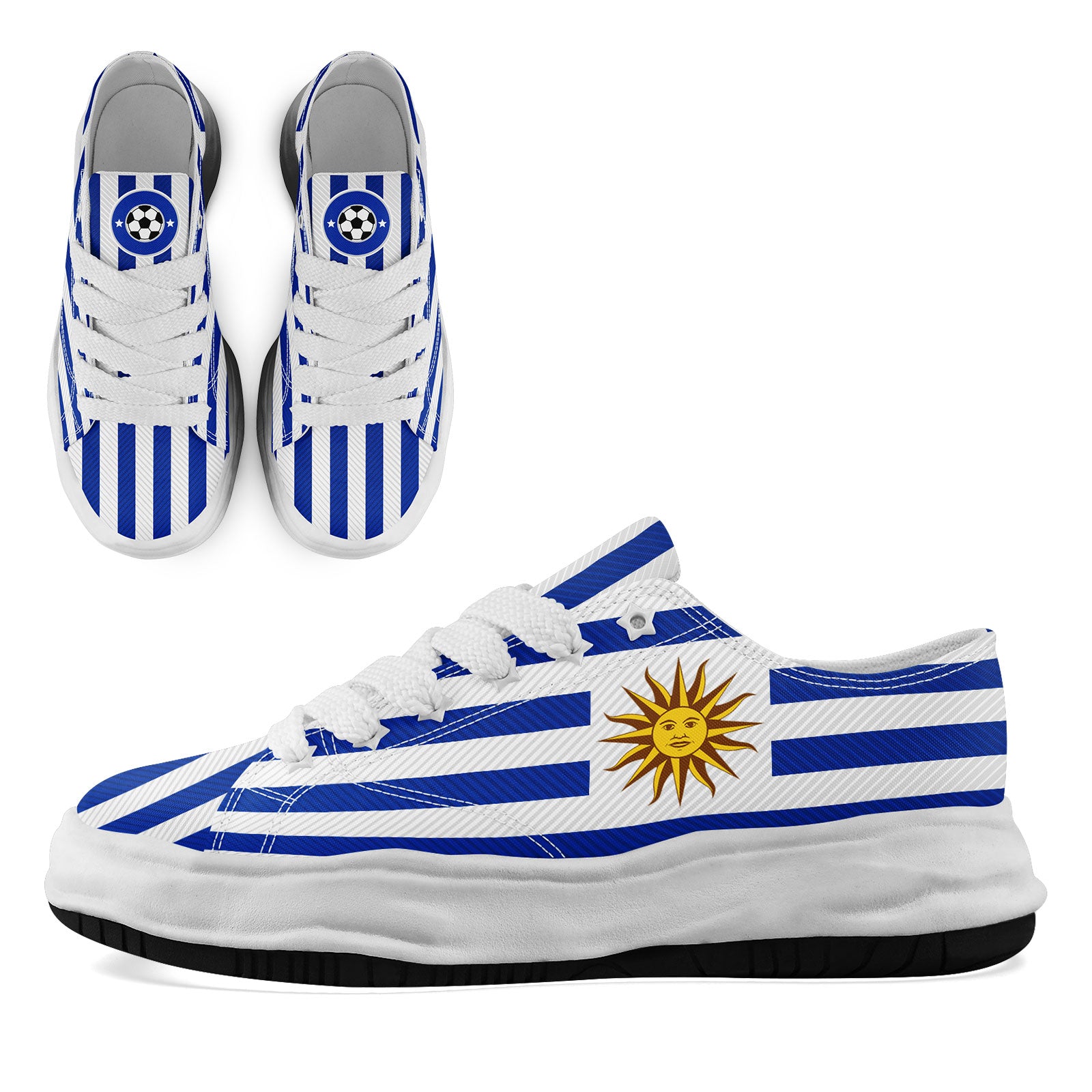 Custom Uruguay 2026 World Cup Sneakers DIY Country Flag Running Shoes Lightweight Sport Shoes Gift for Football Fans Personalized Team Name and Logo FN038-F009112-4