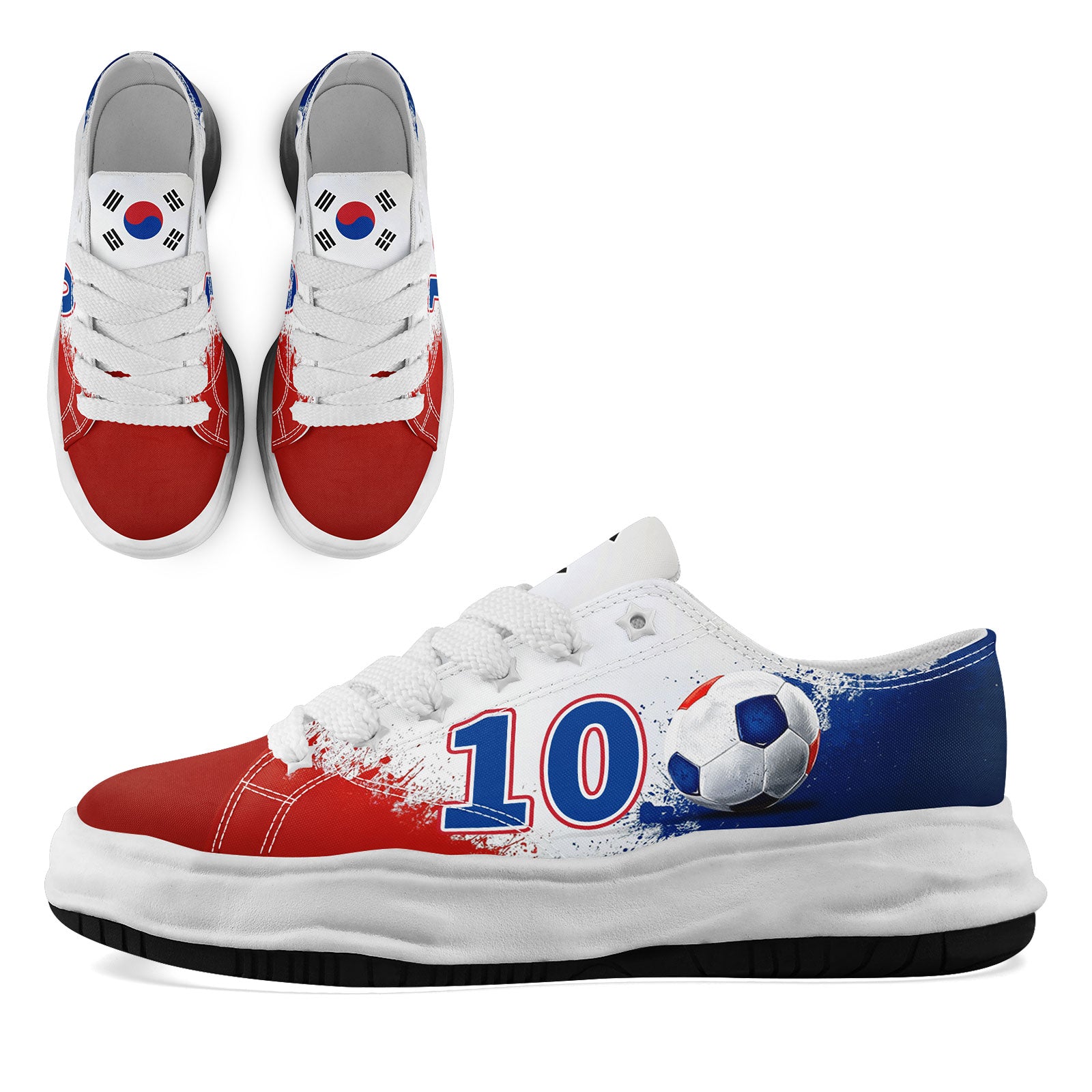 Custom South Korea 2026 World Cup Sneakers DIY Country Flag Running Shoes Lightweight Sport Shoes Gift for Football Fans Personalized Team Name and Logo FN038-F009095-4
