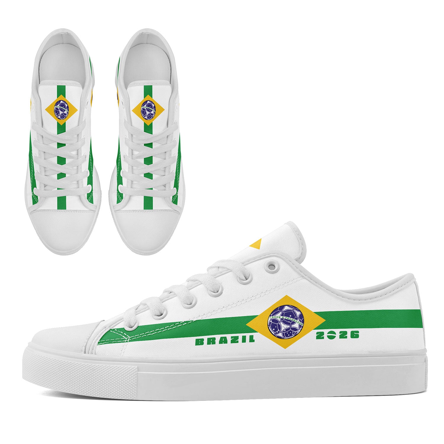 Custom 2026 World Cup Brazil Sneakers DIY Country Flag Running Shoes Lightweight Sport Shoes Gift for Football Fans Personalized Team Name and Logo FN027-F027054-3