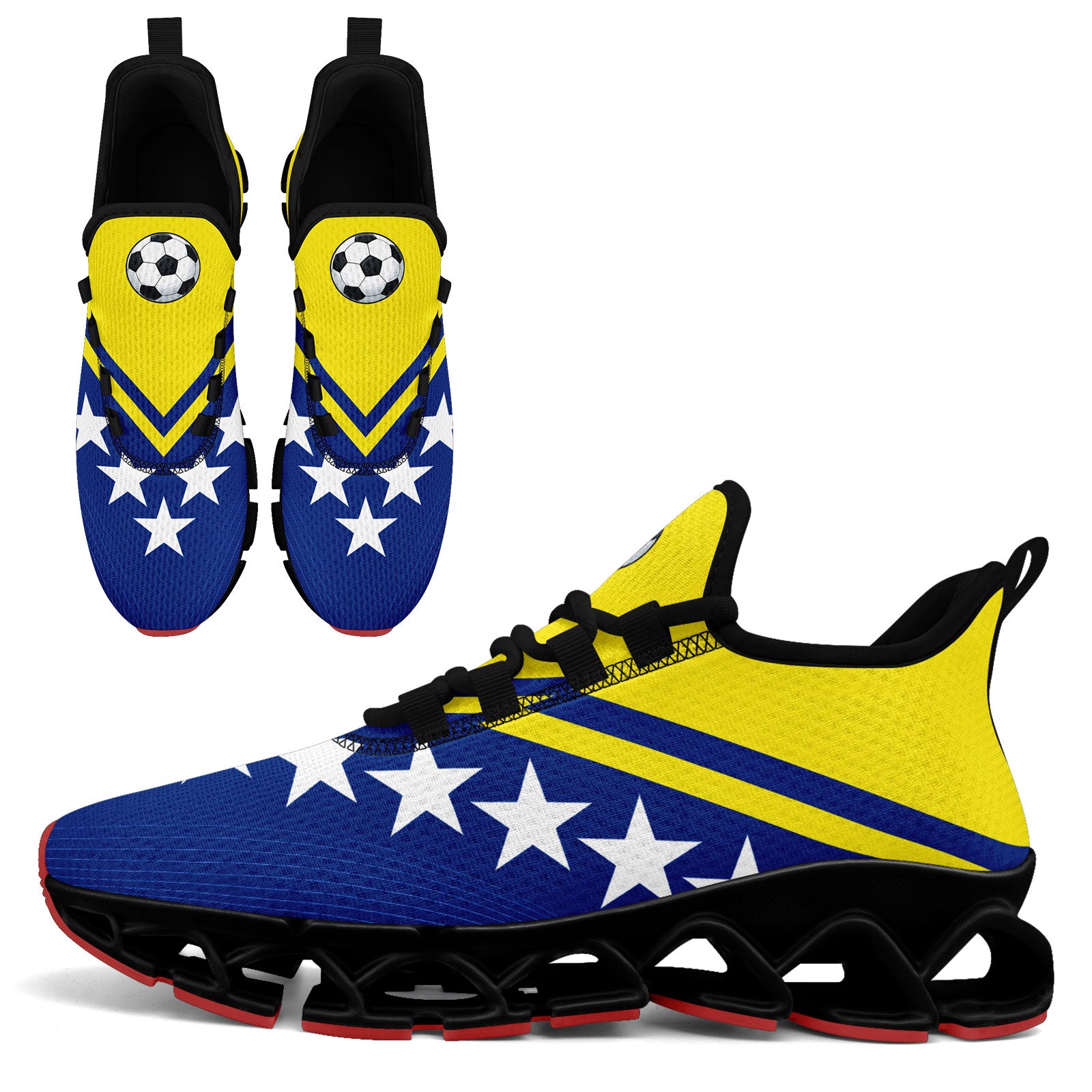 Custom Curaçao 2026 World Cup Sneakers DIY Country Flag Running Shoes Lightweight Sport Shoes Gift for Football Fans Personalized Team Name and Logo FN003XD-F009091-5